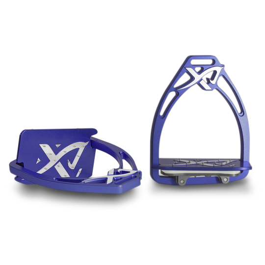 Angled customizable Exalte Aluminium Stirrups Blue