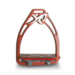 Angled customizable Exalte Aluminium Stirrups Copper Red