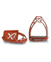 Angled customizable Exalte Aluminium Stirrups Copper Red