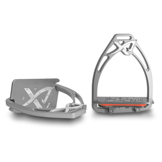 Angled customizable Exalte Stirrups Aluminium Grey