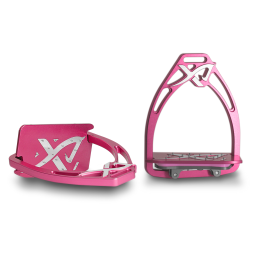 Angled customizable Exalte Aluminium Stirrups Pink