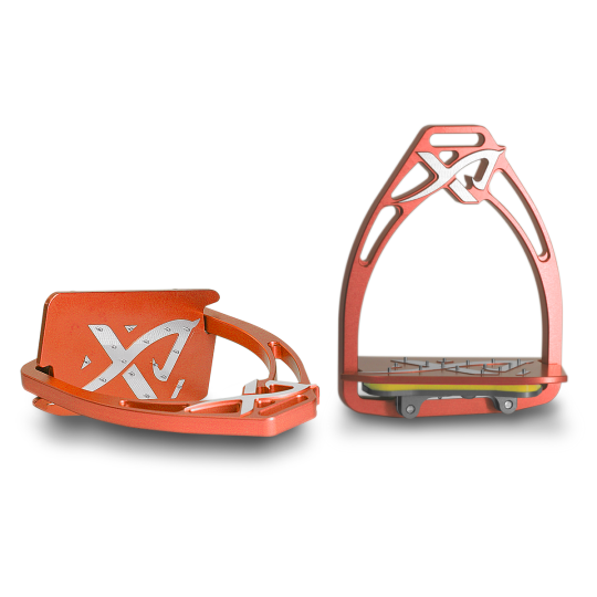 Angled customizable Exalte Aluminium Stirrups Orange
